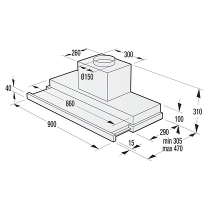 Gorenje BHP923E13X-UK 90 cm telescopic cooker Hood