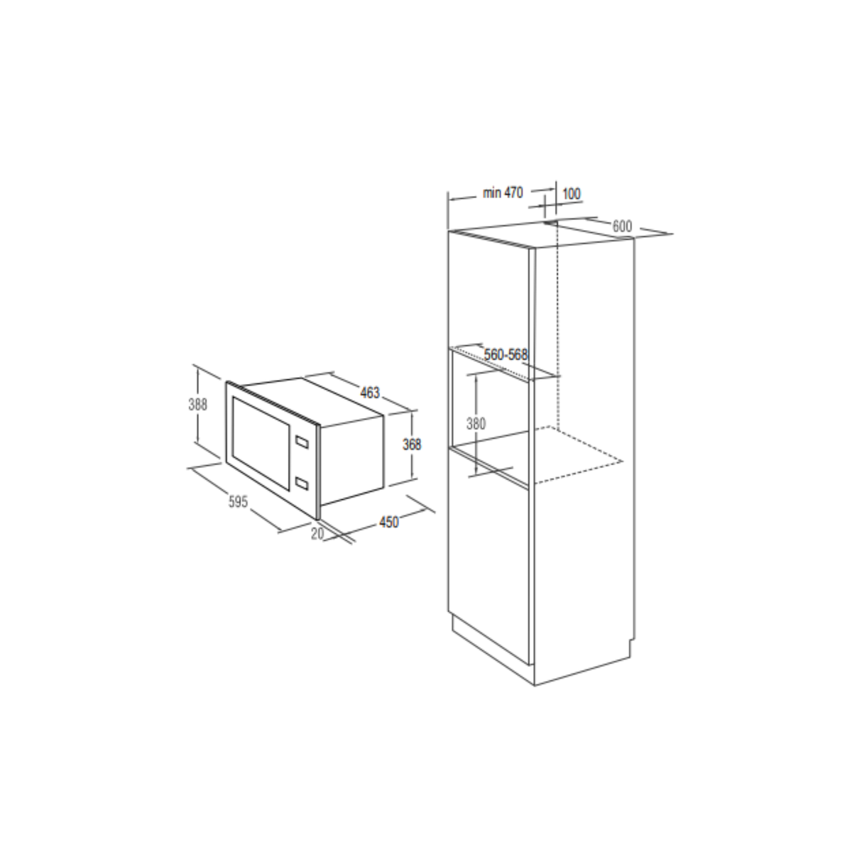 Gorenje BM251S7XG 25L Bulit in Microwave with Grill