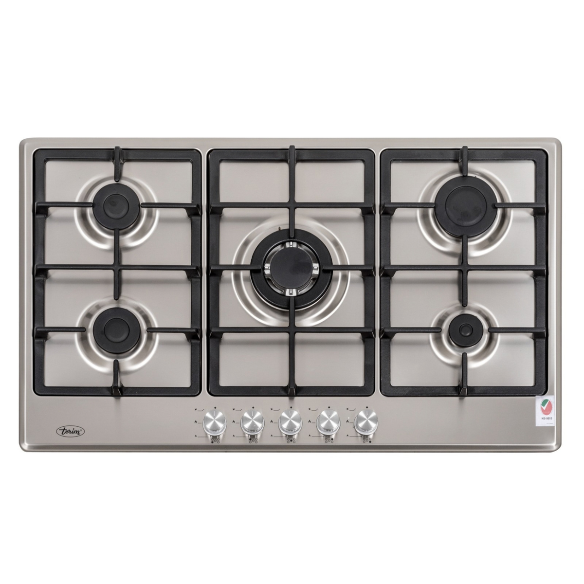 Terim 5 Burner Built-in Gas Hob TERBIGH905SS Silver 90cm