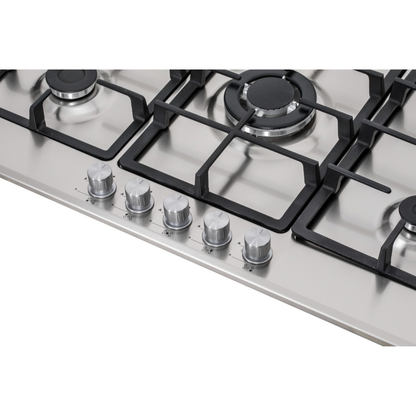 Terim 5 Burner Built-in Gas Hob TERBIGH905SS Silver 90cm